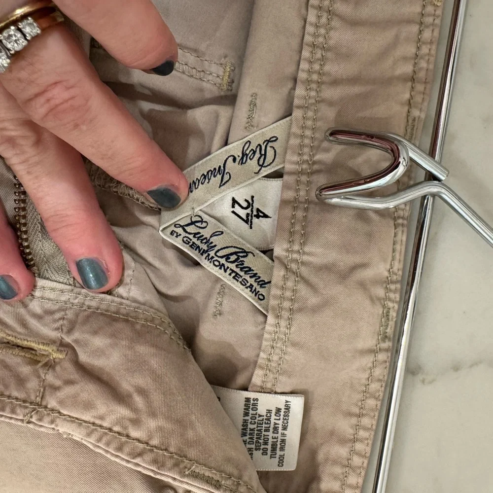 Lucky Brand Tan Embroidered Flare Pants - Picture 6 of 6